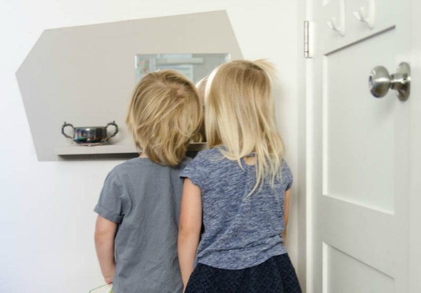 DIY Kids Floating Vanity Station