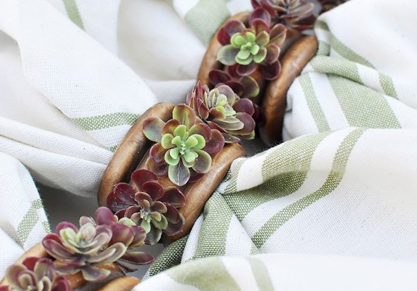 DIY Succulent Napkin Rings