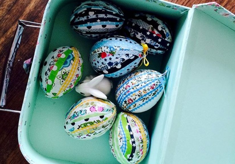 No Sew Patchwork Fabric Easter Eggs