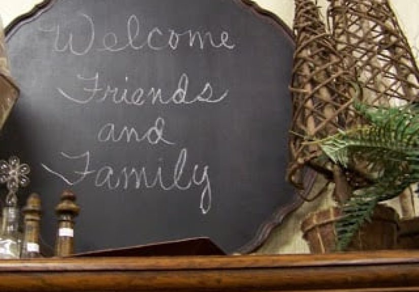 Up-cycled Table Top to Chalkboard