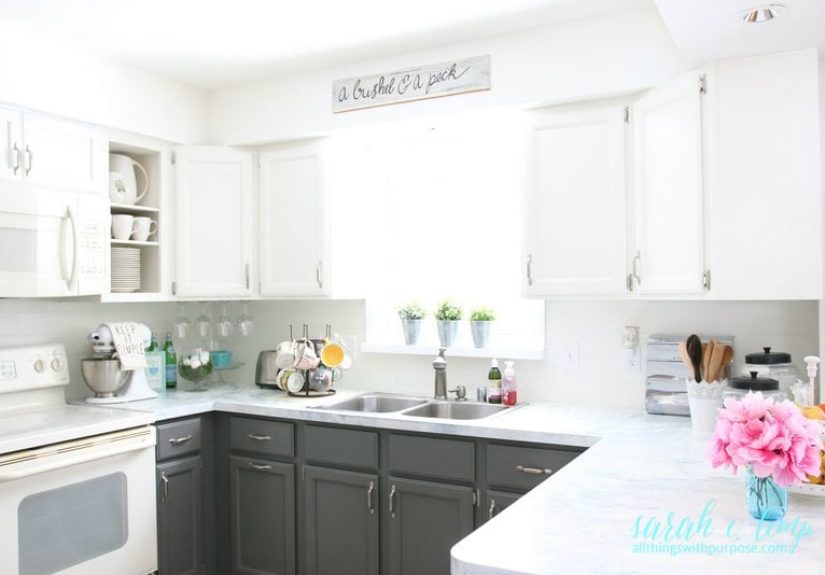 DIY Shiplap Kitchen Backsplash in a Budget-Friendly White Kitchen Renovation