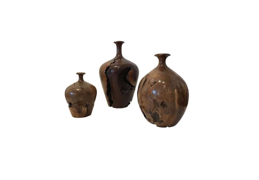 Hap Sakwa Turned Wood Weed Pots