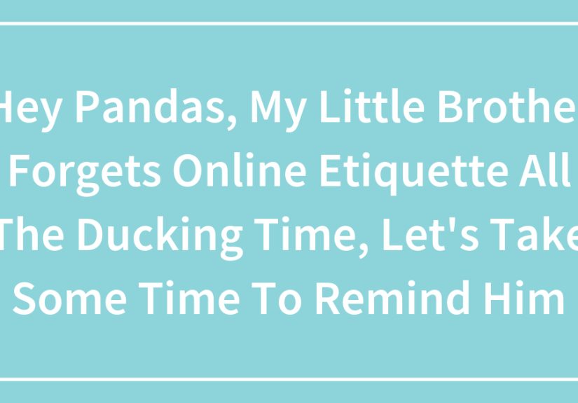 Hey Pandas, My Little Brother Forgets Online Etiquette All The Ducking Time, Let’s Take Some Time To Remind Him