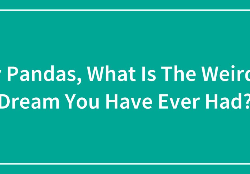 Hey Pandas, What Is The Weirdest Dream You Have Ever Had?