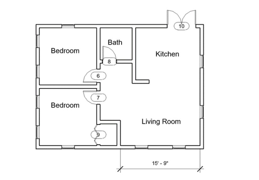 How to Create the Layout of a Two Bedroom, One Bath House in Revit