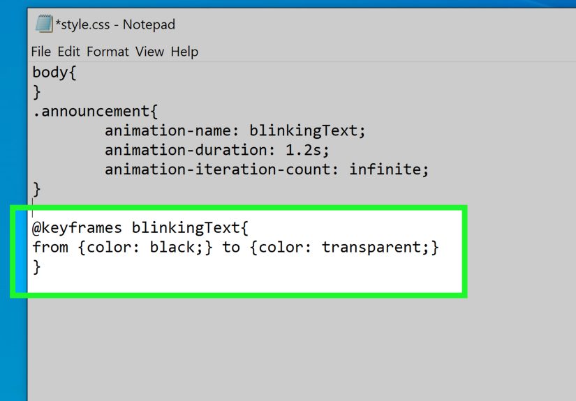 How to Make Text Blink Using HTML, JavaScript, and CSS