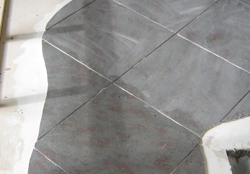 Tiling a Faux River Look on Bathroom Floor