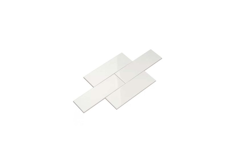 4 in. x 12 in. White Ceramic Subway Tile