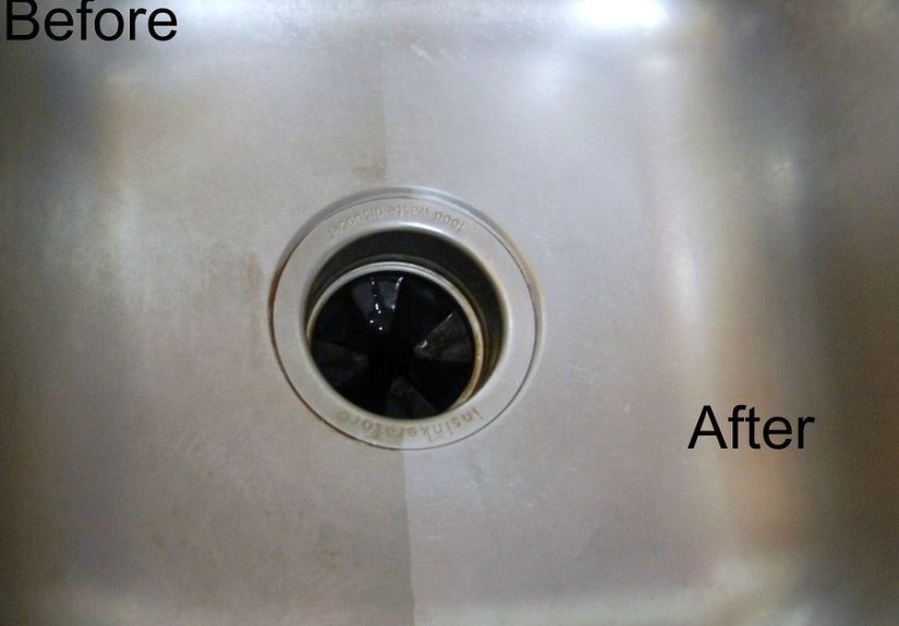 Cleaning a Stainless Steel Sink with Baking Soda and Vinegar