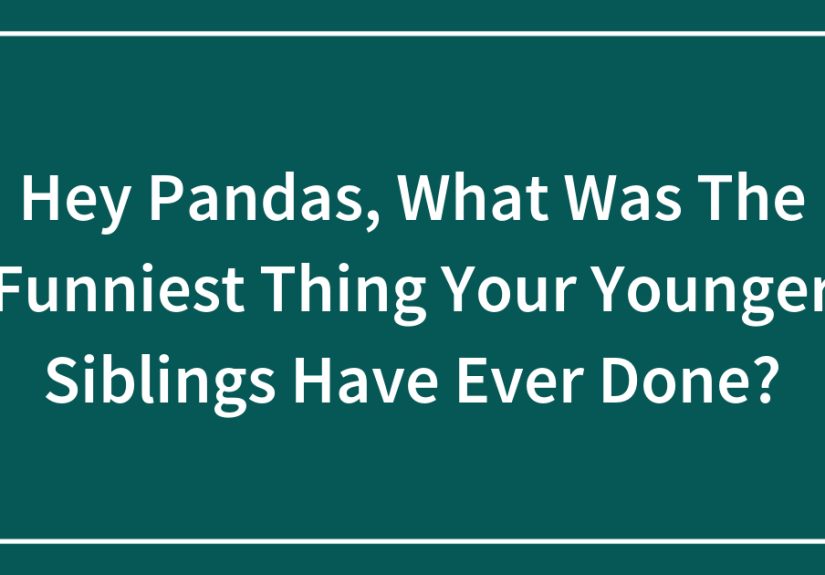 Hey Pandas, What Was The Funniest Thing Your Younger Siblings Have Ever Done?
