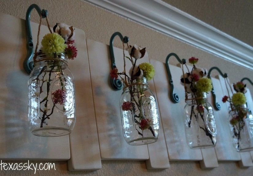 Make Mason Jar Vases for Your Bedroom Wall