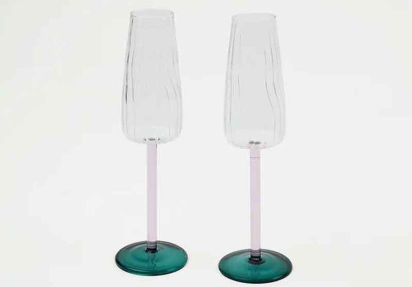 Ripple Borosilicate Glass Flute Set
