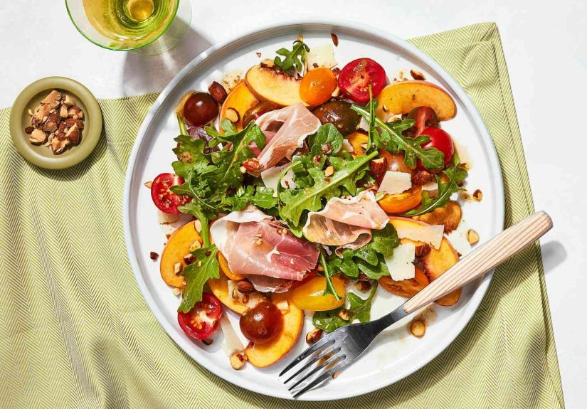 Tomato and Peach Salad with Serrano Ham