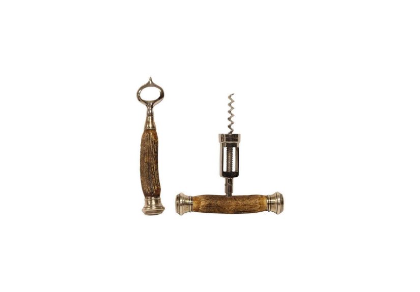 Vintage Sterling and Horn Bar Set