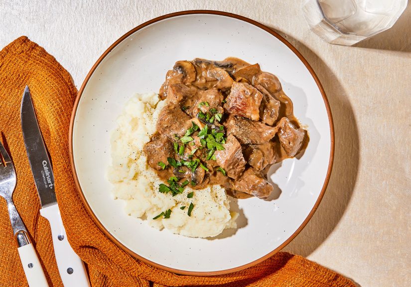 Beef Tips with Mashed Potatoes Recipe