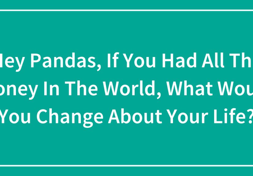 Hey Pandas, If You Had All The Money In The World, What Would You Change About Your Life?