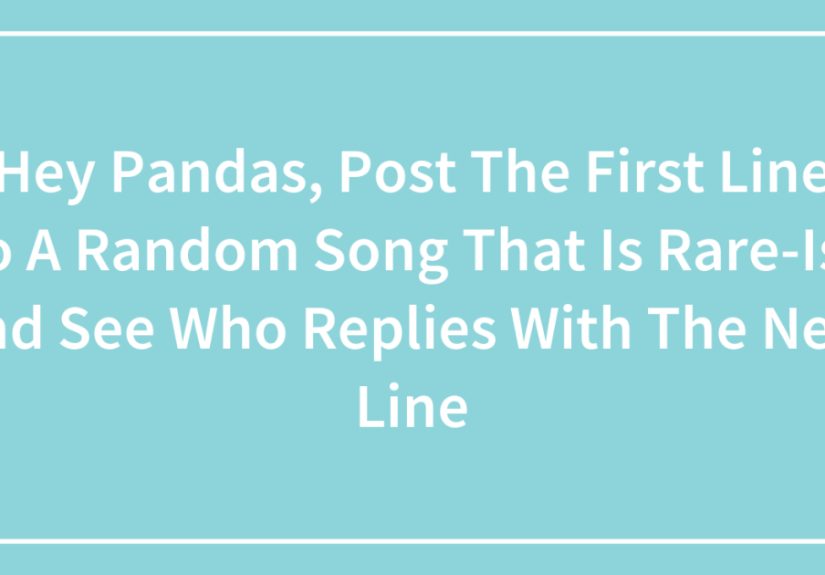 Hey Pandas, Post The First Line To A Random Song That Is Rare-Ish And See Who Replies With The Next Line