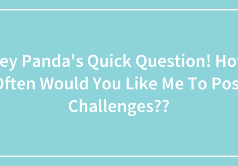 Hey Panda’s Quick Question! How Often Would You Like Me To Post Challenges??