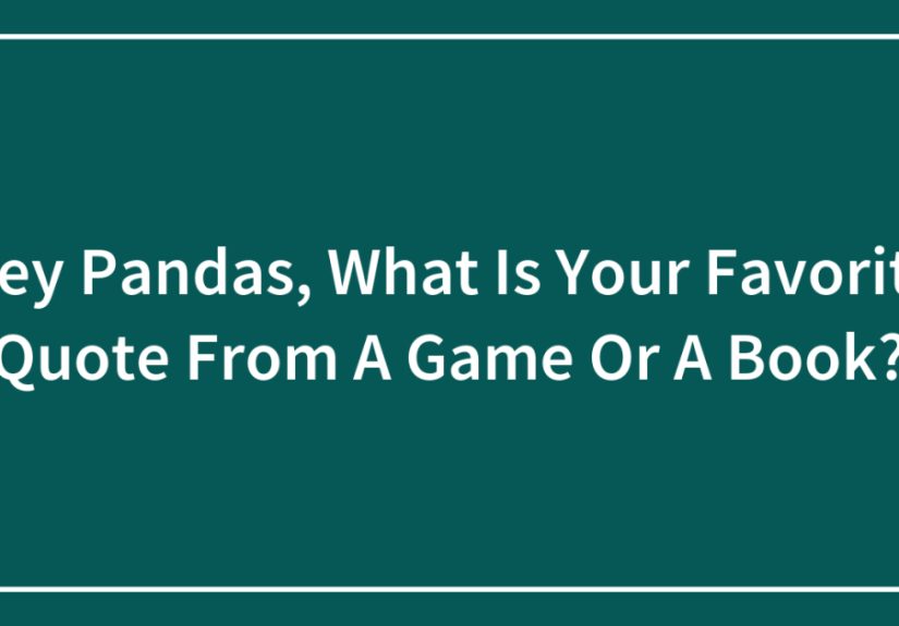 Hey Pandas, What Is Your Favorite Quote From A Game Or A Book?