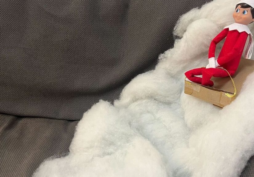 How to Make an Elf on the Shelf Sleigh Ride on Your Sofa
