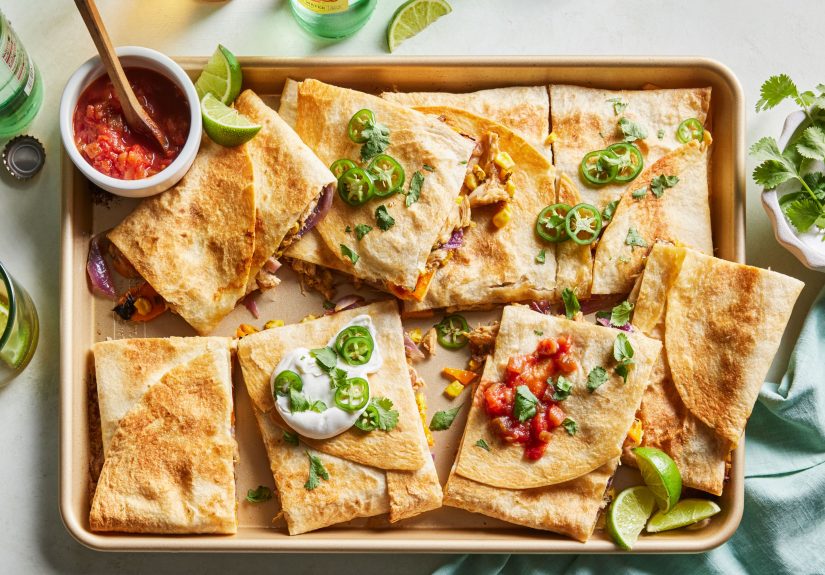 Sheet Pan Chicken Quesadillas Recipe