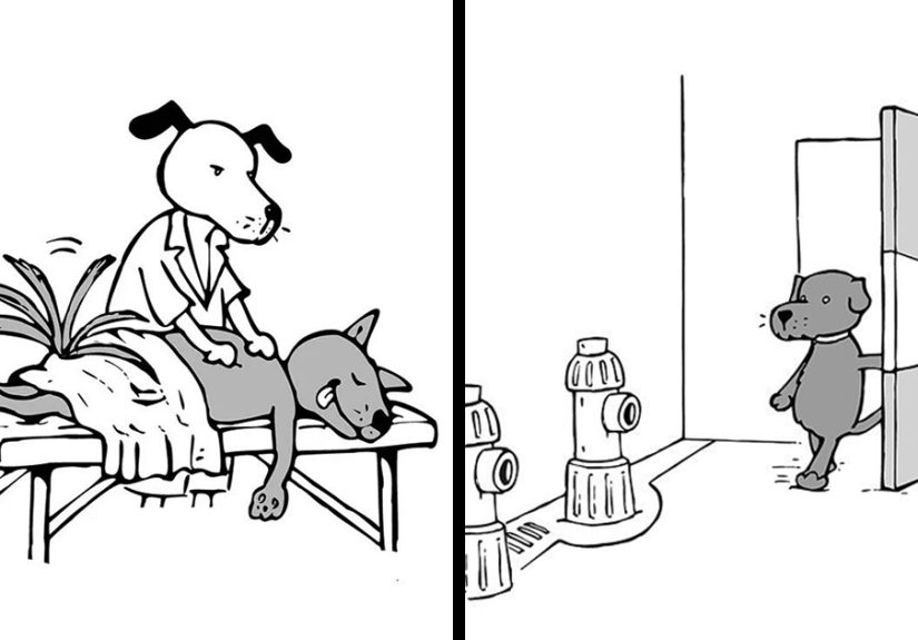 22 Wordless One-Panel Comics Featuring Dogs By Karlo Ferdon