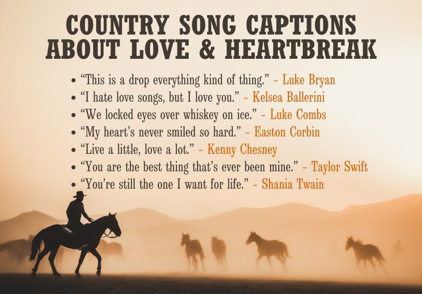 70 Captions from Country Songs to Use on Instagram