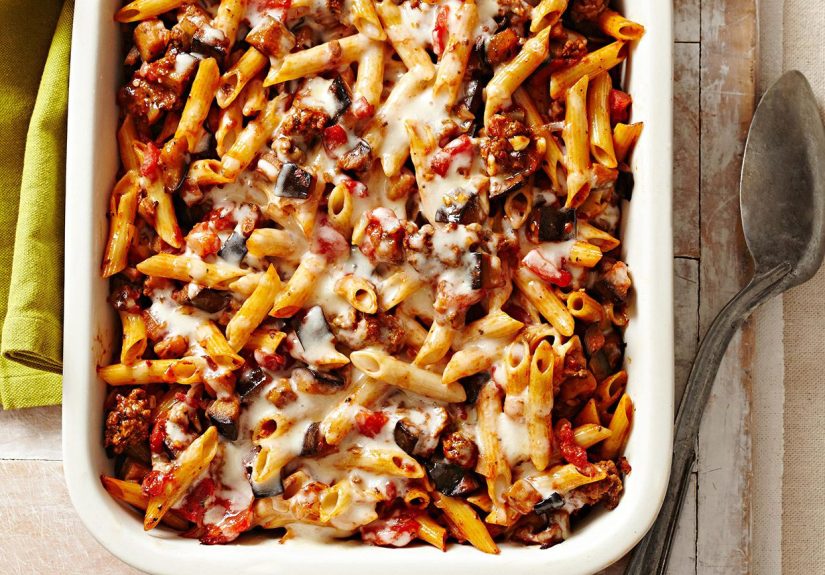 Eggplant-Beef Pasta Bake Recipe