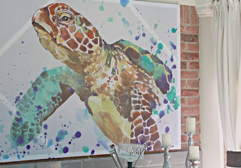 How to Turn a Shower Curtain Into Wall Art!