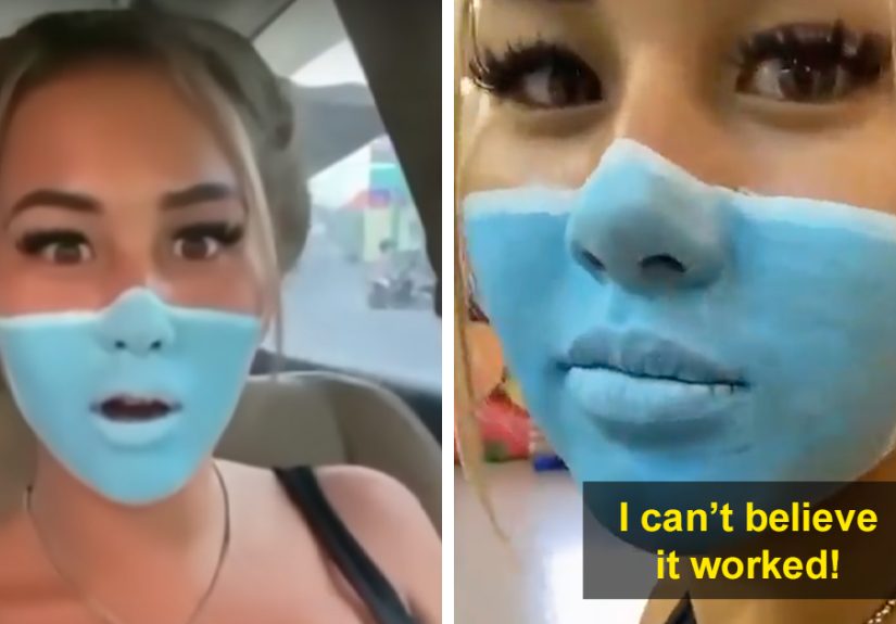 Influencer Ignores Bali’s Mandatory Mask Rule By Painting It On Her Face With Makeup And Gets Deported