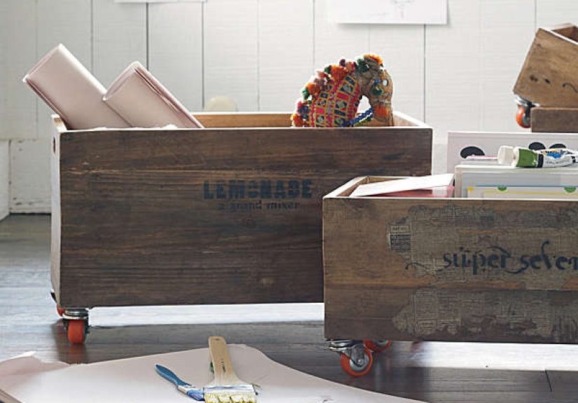 Rolling Storage Crates from Serena & Lily