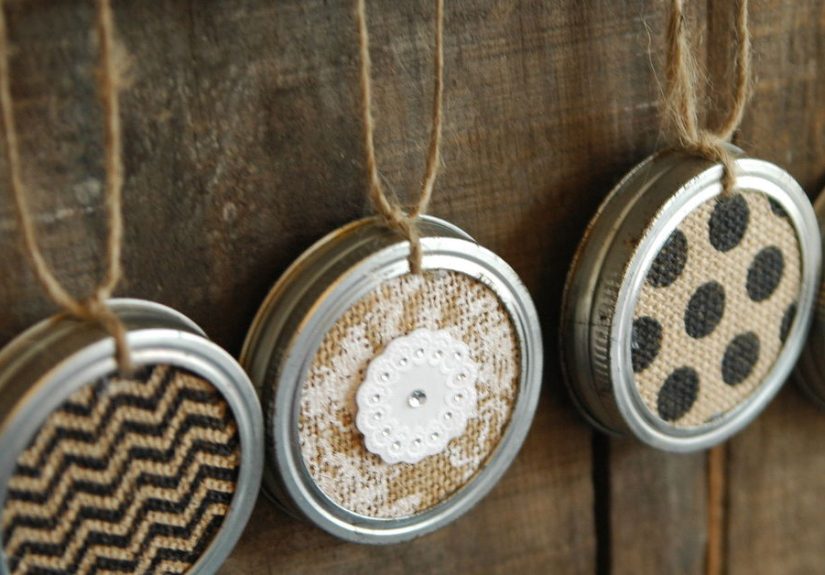 Up Cycled Christmas Ornaments With Canning Jar Lids