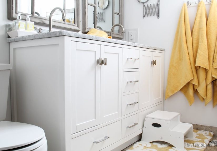 Updated Bathroom; Single Sink Vanity to Double Sink